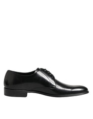 Dolce & Gabbana Black Calfskin Leather Derby Dress Shoes
