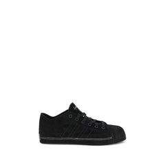 Y-3 Black Leather Low Top Sneakers