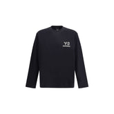Y-3 Schwarzes Langarmshirt aus Baumwolle