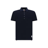 Thom Browne Blue Cotton Polo Shirt