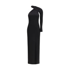 Robe de cocktail Courrèges en viscose noire