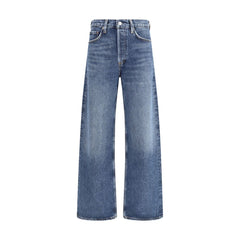 Agoldene blaue Baumwolljeans mit geradem Bein