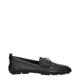 Versace Black Leather Slip-On Loafers