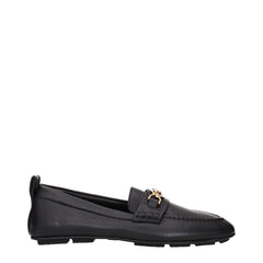 Versace Black Leather Slip-On Loafers
