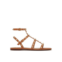 Valentino Garavani braune Leder-Riemensandalen