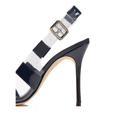 Manolo Blahnik Décolleté in Pelle di Vitello Blu con Punta e Tacco Alto