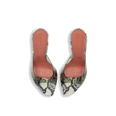 Amina Muaddi Grüne PVC-Sandalen mit Stilettoabsatz