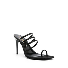 Saint Laurent Seidensandalen mit Stilettoabsatz in Schwarz