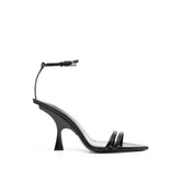 The Attico Black Silk Stiletto Heel Sandals