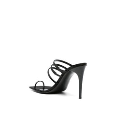 Saint Laurent Seidensandalen mit Stilettoabsatz in Schwarz