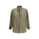 Cruna Green Viscose Pattern Shirt