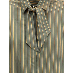 Cruna Grünes Viskose-Musterhemd