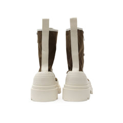 Stivaletti Bottega Veneta in Cotone Verde con Lacci