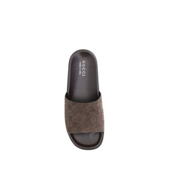 Gucci Brown Calf Leather Bos Taurus Flat Sandals