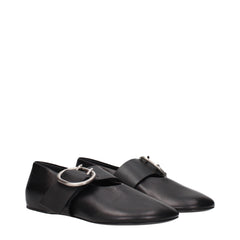 Jil Sander Black Leather Ballet Flats