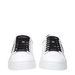 Philipp Plein White Leather Low Top Sneakers