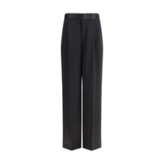 SA SU PHI Black Silk Casual Pants