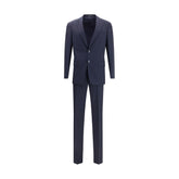 Giorgio Armani Blue Fleece Wool Two-Piece Suit
