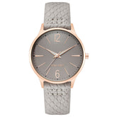 Nine West Gray Leather Dress Watch