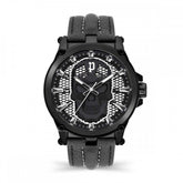 Police Black Leather Dress Watch