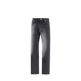 MM6 Black Cotton Straight-Leg Jeans