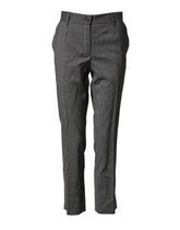 Dolce & Gabbana Dark Gray Check Tartan VirginWool Dress Pants