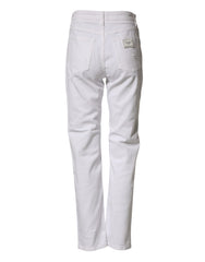 Dolce & Gabbana White Distressed Cotton BOYFRIEND Denim Jeans
