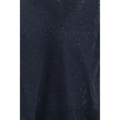 Brunello Cucinelli Blue Linen Sweatshirt