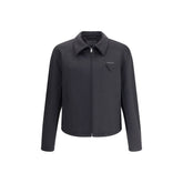 Prada Black Fleece Wool Jackets And Coat