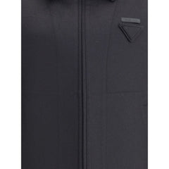 Prada Black Fleece Wool Jackets And Coat