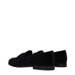 Dolce & Gabbana Black Velvet Slip-On Loafers