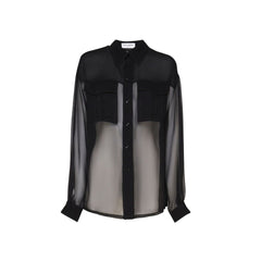 Saint Laurent Black Silk Dress Shirt