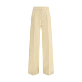 Ermanno Scervino Yellow Fleece Wool Dress Pants