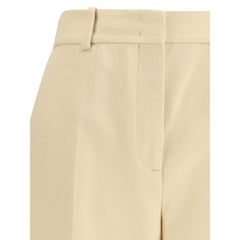 Ermanno Scervino Yellow Fleece Wool Dress Pants