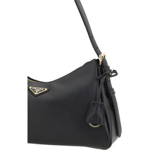 Prada Black Calf Leather Bos Taurus Shoulder Bag