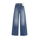 L'Agence Jeans aus Baumwolle in Relaxed Fit, hellblau