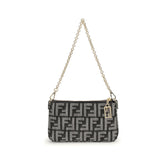 Fendi Blue Cotton Shoulder Bag