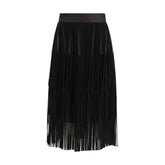 Dolce & Gabbana Black Silk Long Skirt