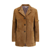 Thom Browne Beige Calf Leather Bos Taurus Coat