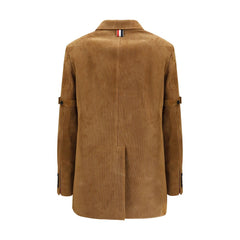Thom Browne Beige Calf Leather Bos Taurus Coat