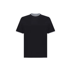 T-shirt en coton noir Brunello Cucinelli