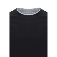 T-shirt en coton noir Brunello Cucinelli