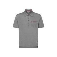 Camisa Polo de Algodón Gris Thom Browne