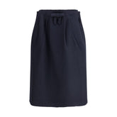 Prada Blue Fleece Wool Midi Skirt