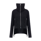 Rick Owens Black Fleece Wool Biker Jacket