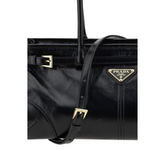 Prada Black Calf Leather Bos Taurus Shoulder Bag