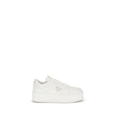 Prada White Calf Leather Bos Taurus Platform Sneakers
