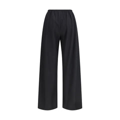 The Row Black Fleece Wool Casual Pants