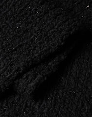 Dolce & Gabbana Black Wool Fringes Neck Wrap Foulard Scarf