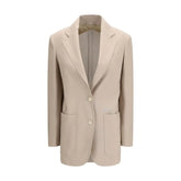 Max Mara Beige Fleece Wool Blazer